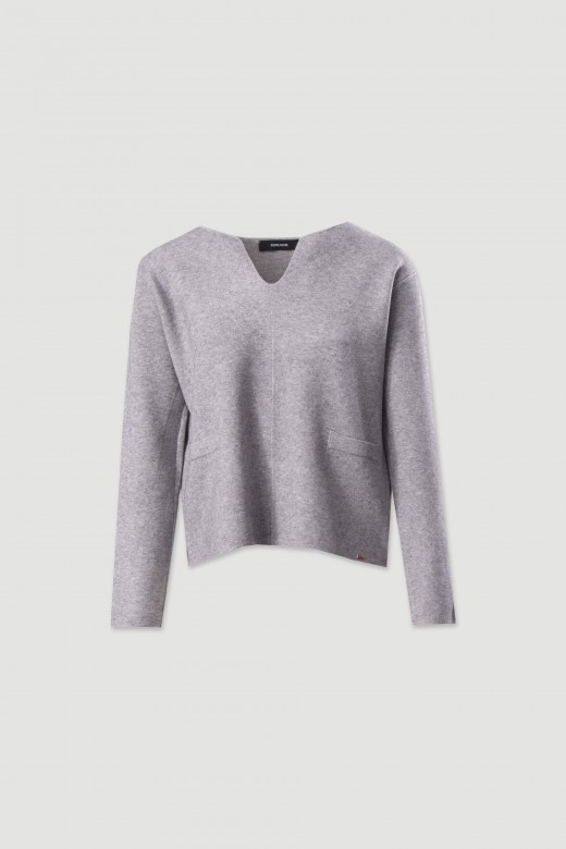 Jersey de punto con escote en v
