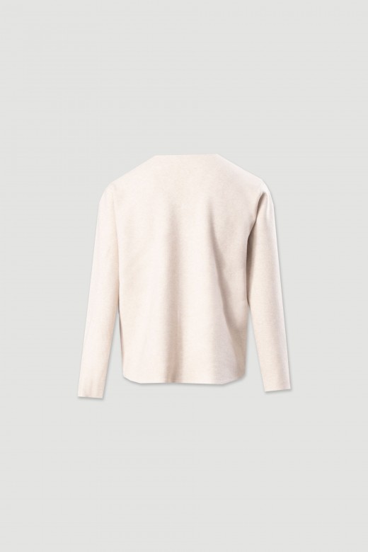 Knitted sweater with v-neckline Knitted sweater with v-neckline