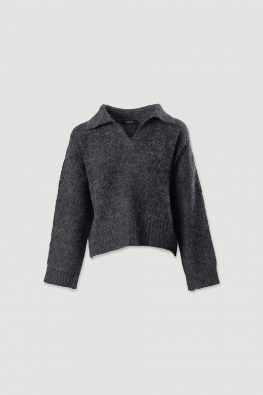 Polo de punto con mezcla de lana Polo de punto con mezcla de lana