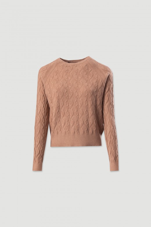 Camisola de malha com padro entranado