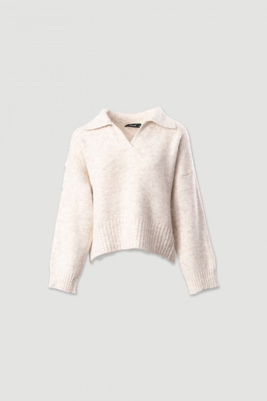 Wool-blend knit polo Wool-blend knit polo