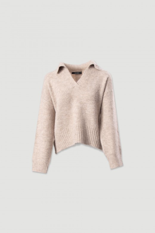 Polo en maille avec laine