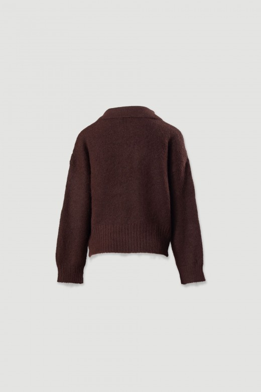 Polo de punto con mezcla de lana Polo de punto con mezcla de lana