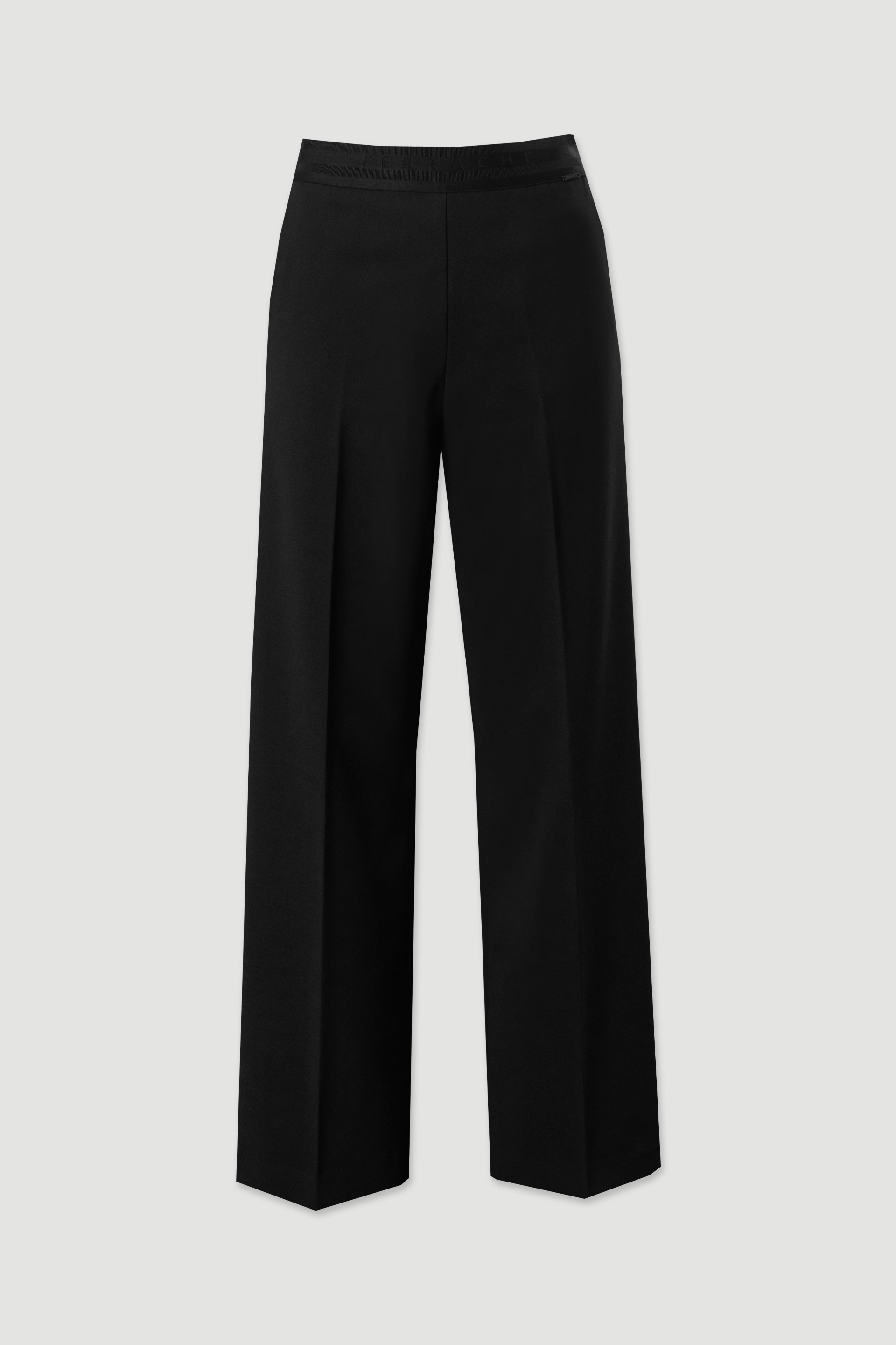 Fabric trousers with an elastic waistband