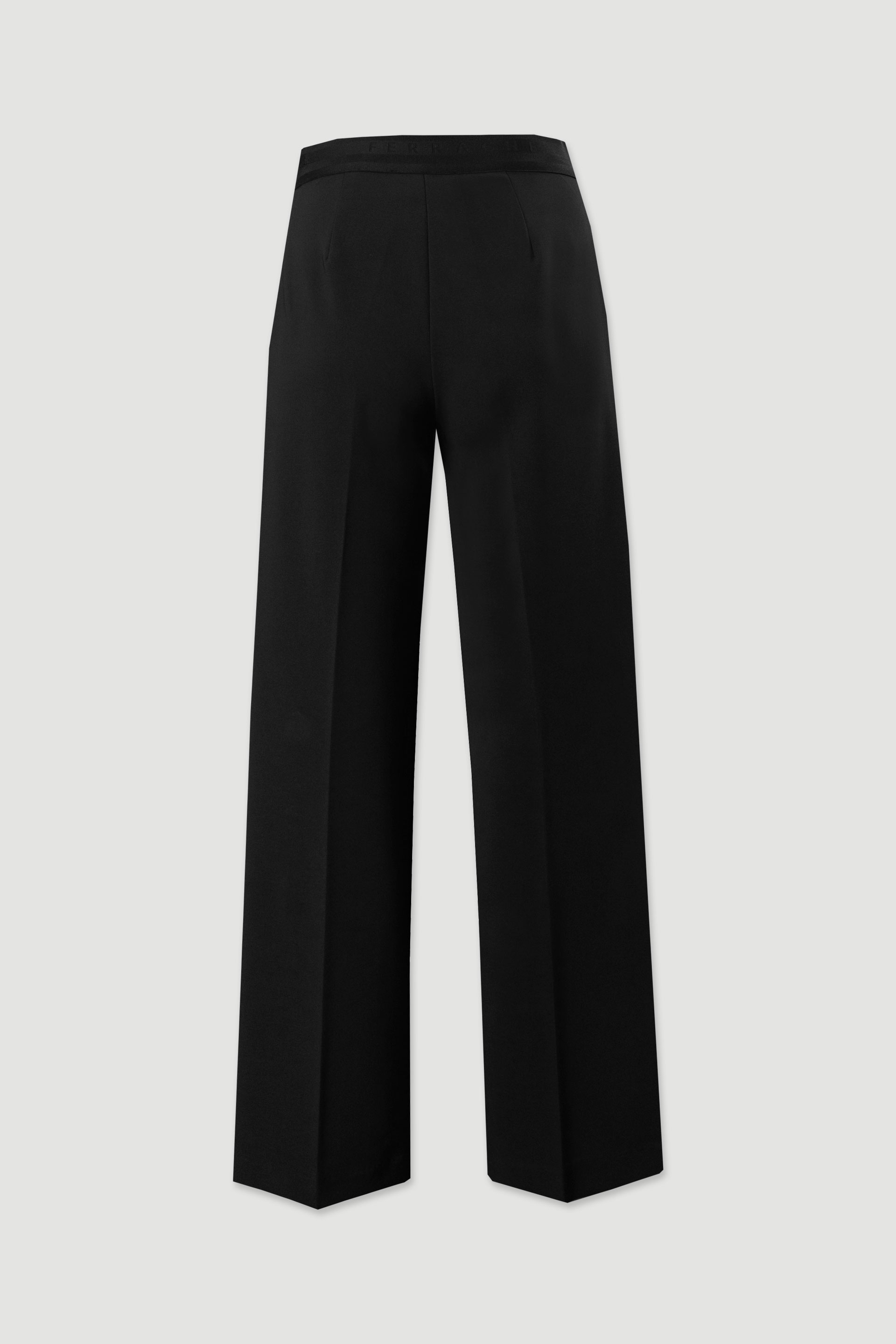 Fabric trousers with an elastic waistband