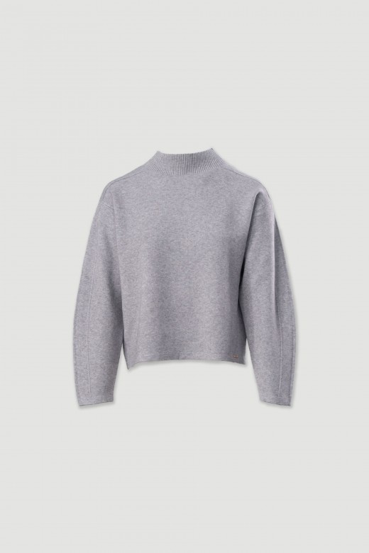 Camisola de malha com ombros descados