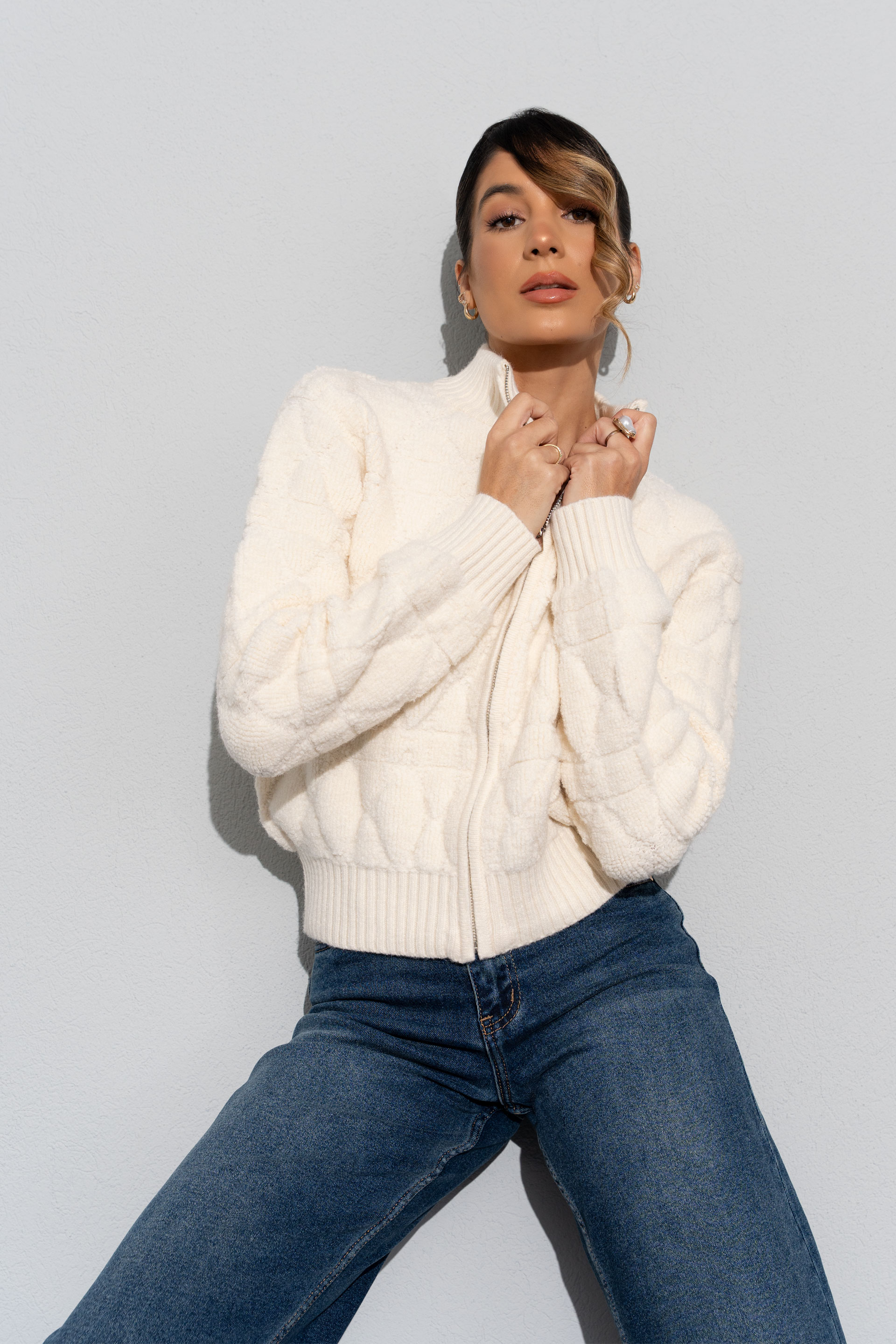 Textured knit jacket