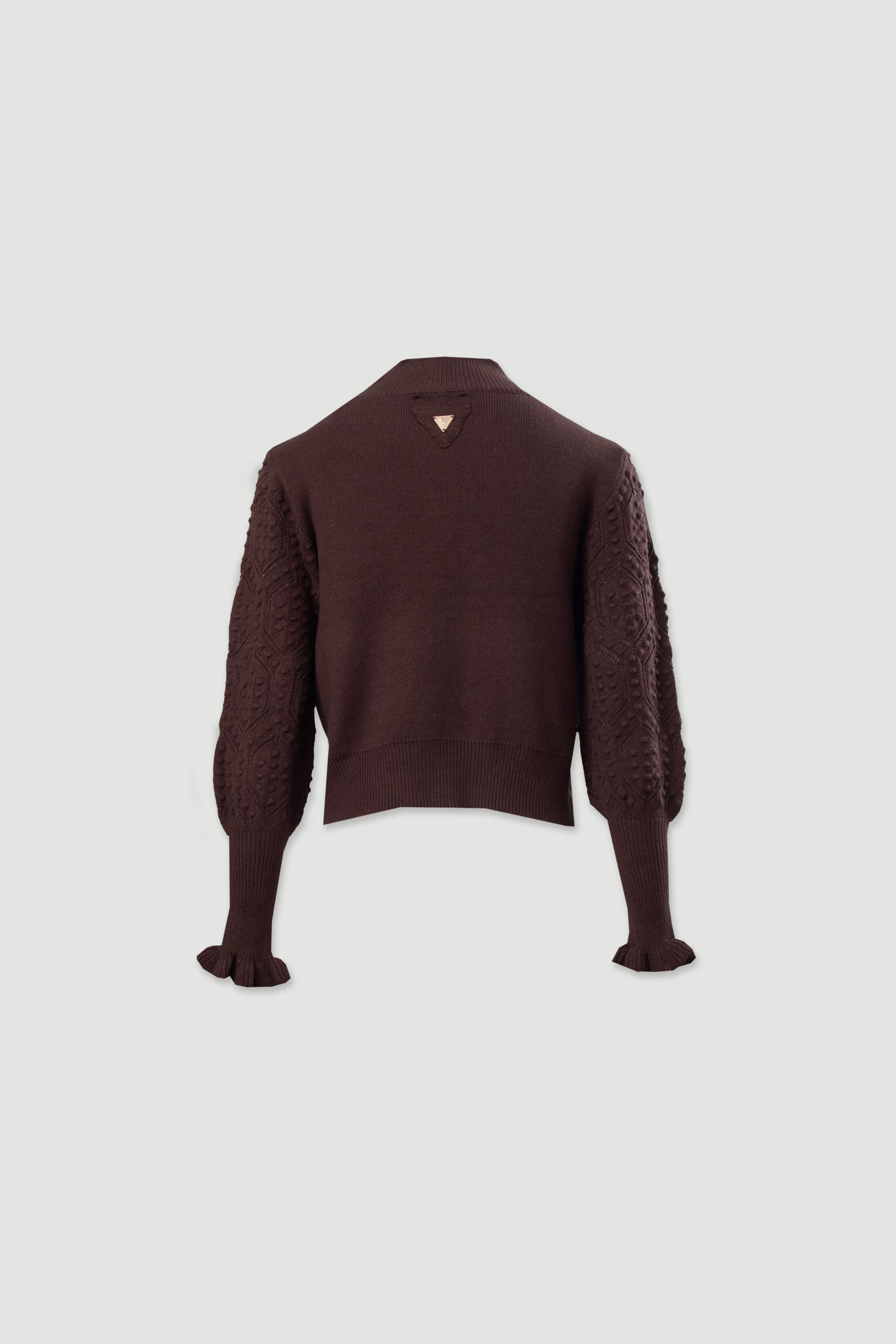 Camisola de malha com mangas trabalhadas