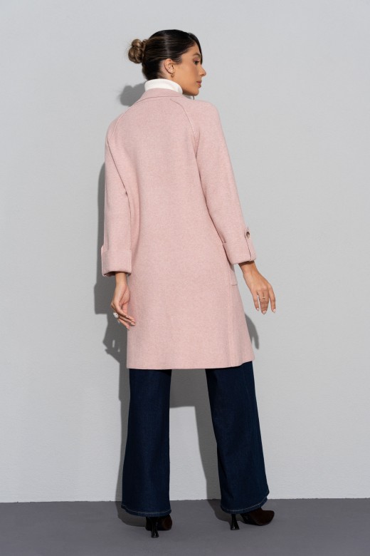 Long knit coat with front pockets Long knit coat with front pockets