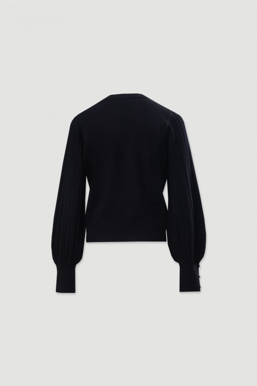Jersey de punto con mangas abullonadas