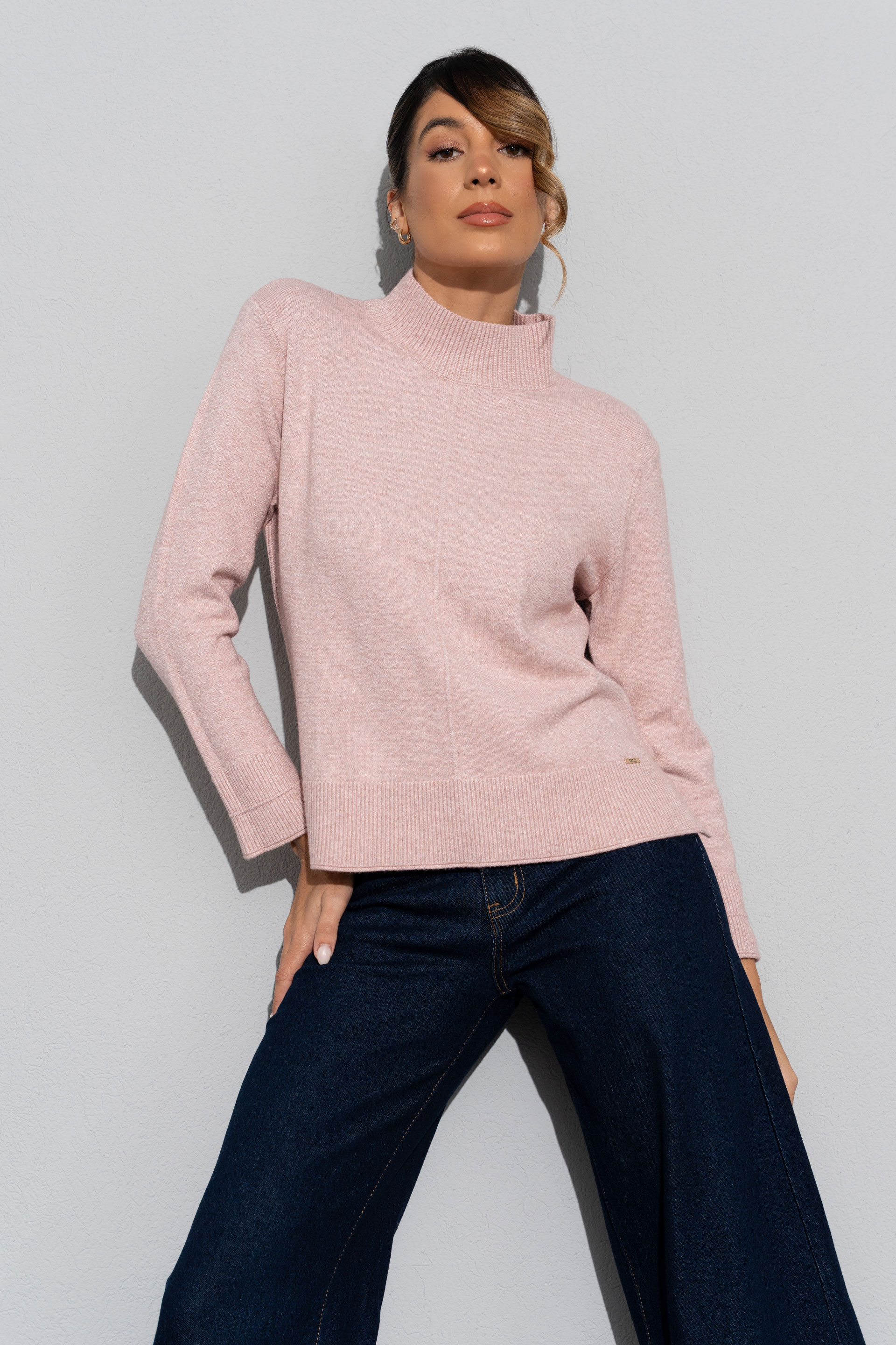 Knit high-neck sweater