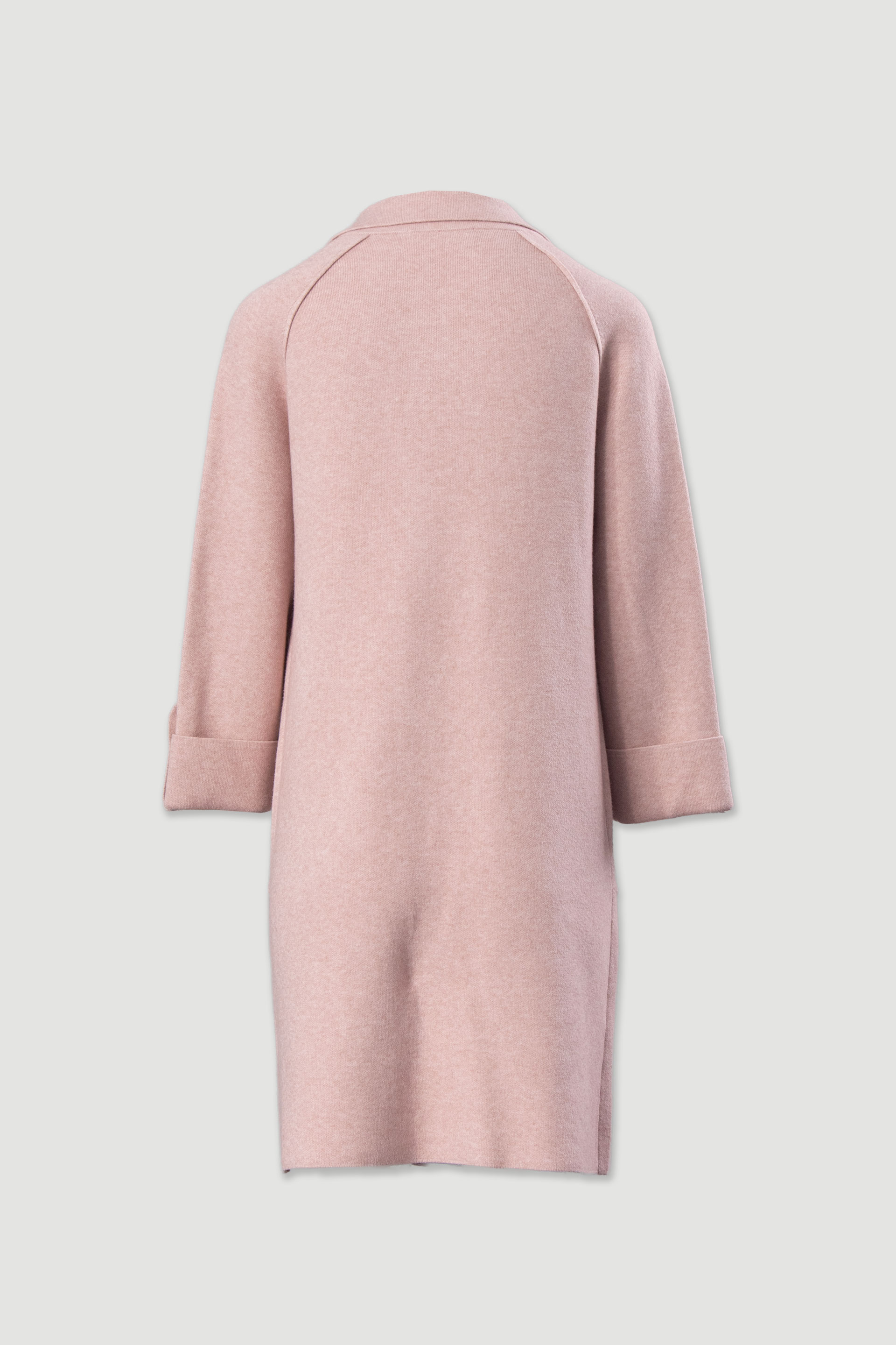 Long knit coat with front pockets