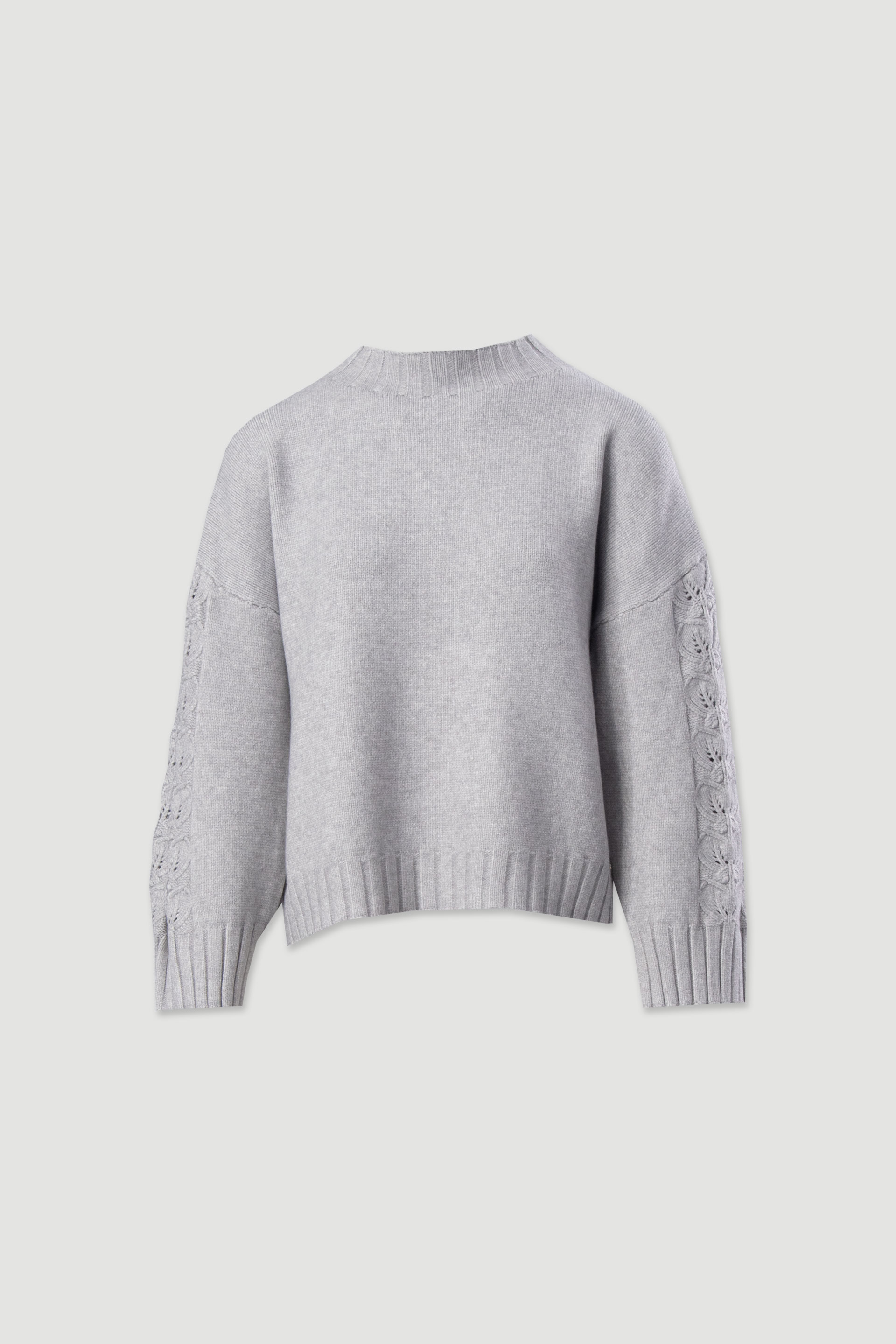 Camisola de malha com detalhe perfurado nas mangas