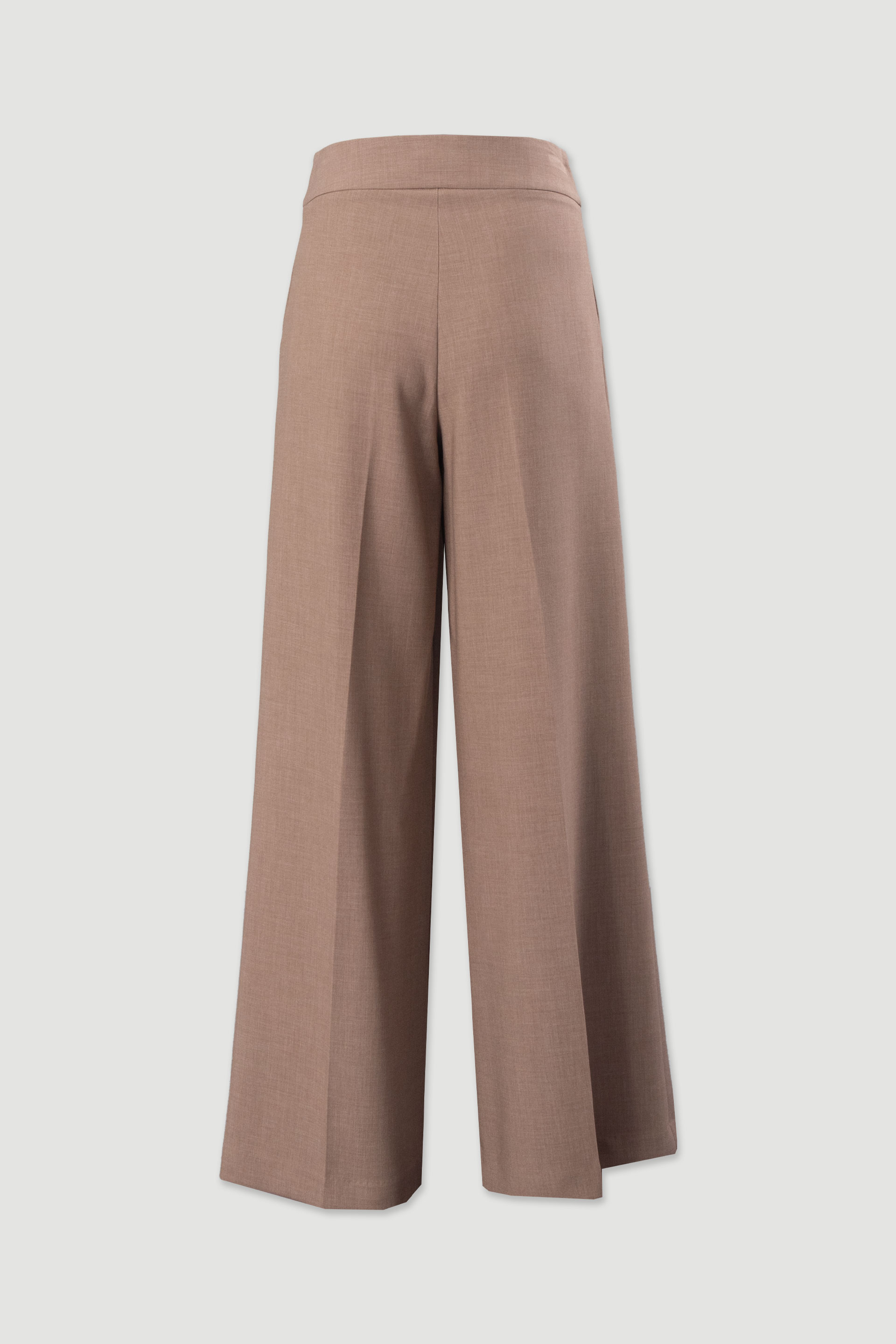 Calça clássica wide leg de cintura subida