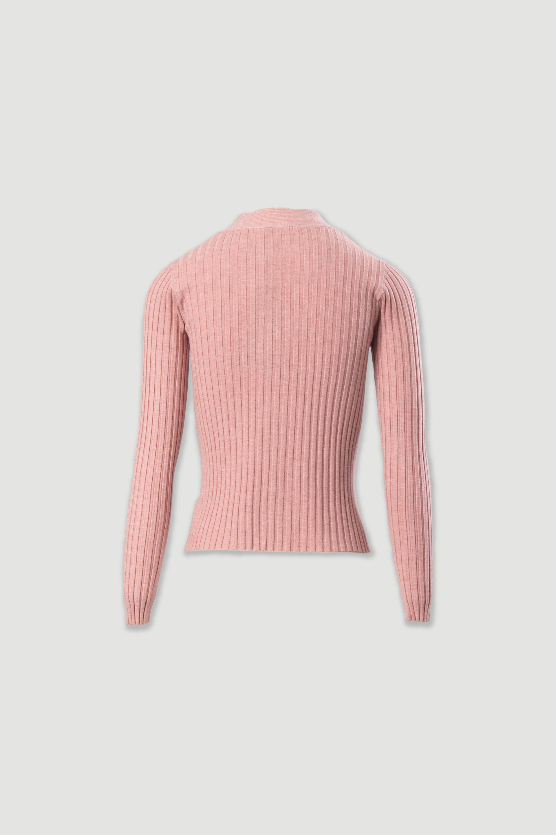 Pull en maille côtelée avec décolleté en v