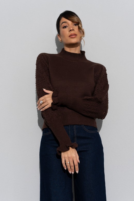 Jersey de punto con mangas trabajadas Jersey de punto con mangas trabajadas