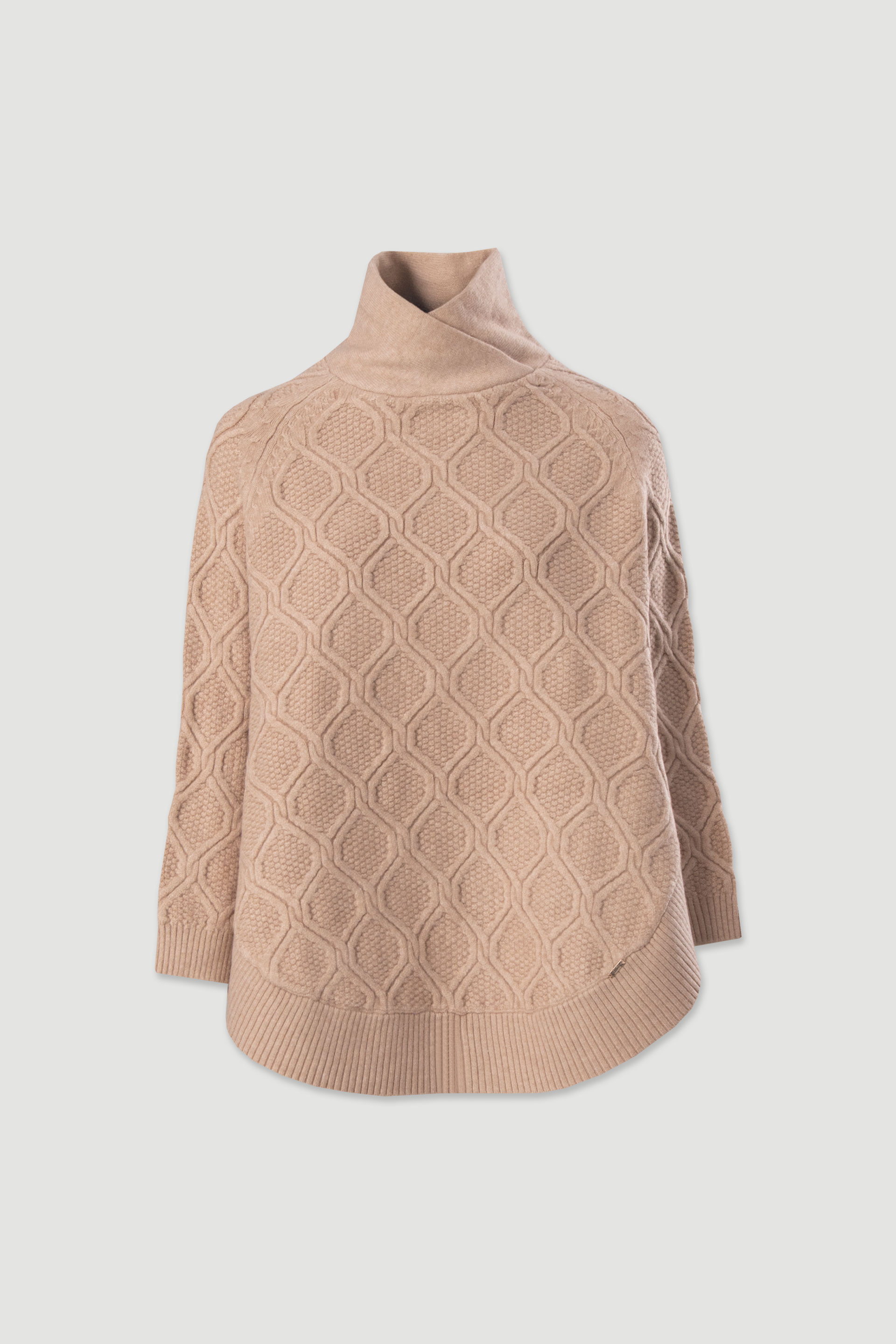 Cape en maille texturée avec col croisé