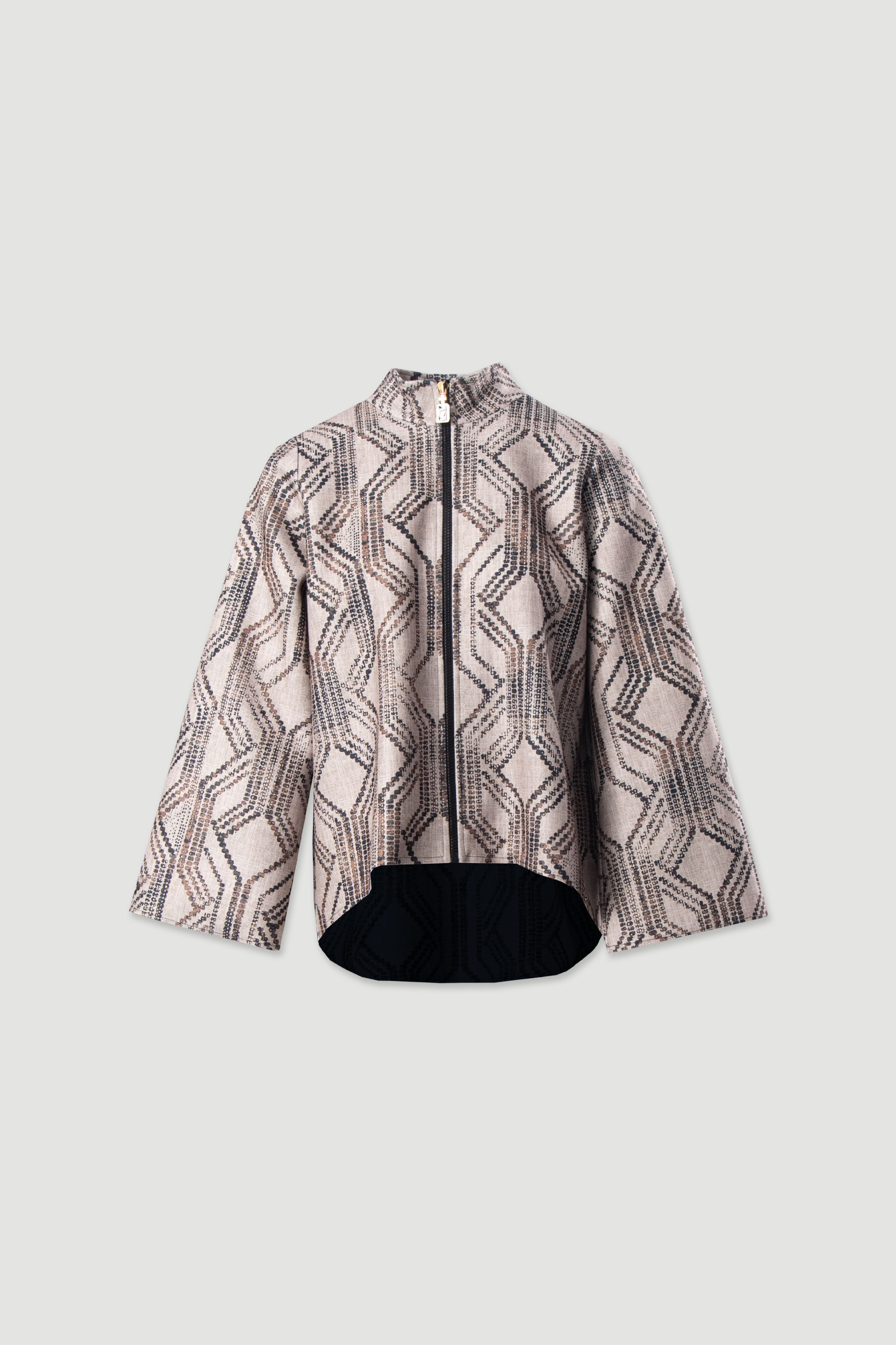 Abrigo con estampado geométrico