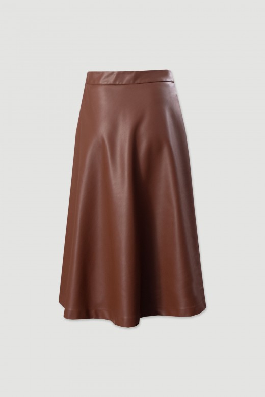 Midi faux leather skirt