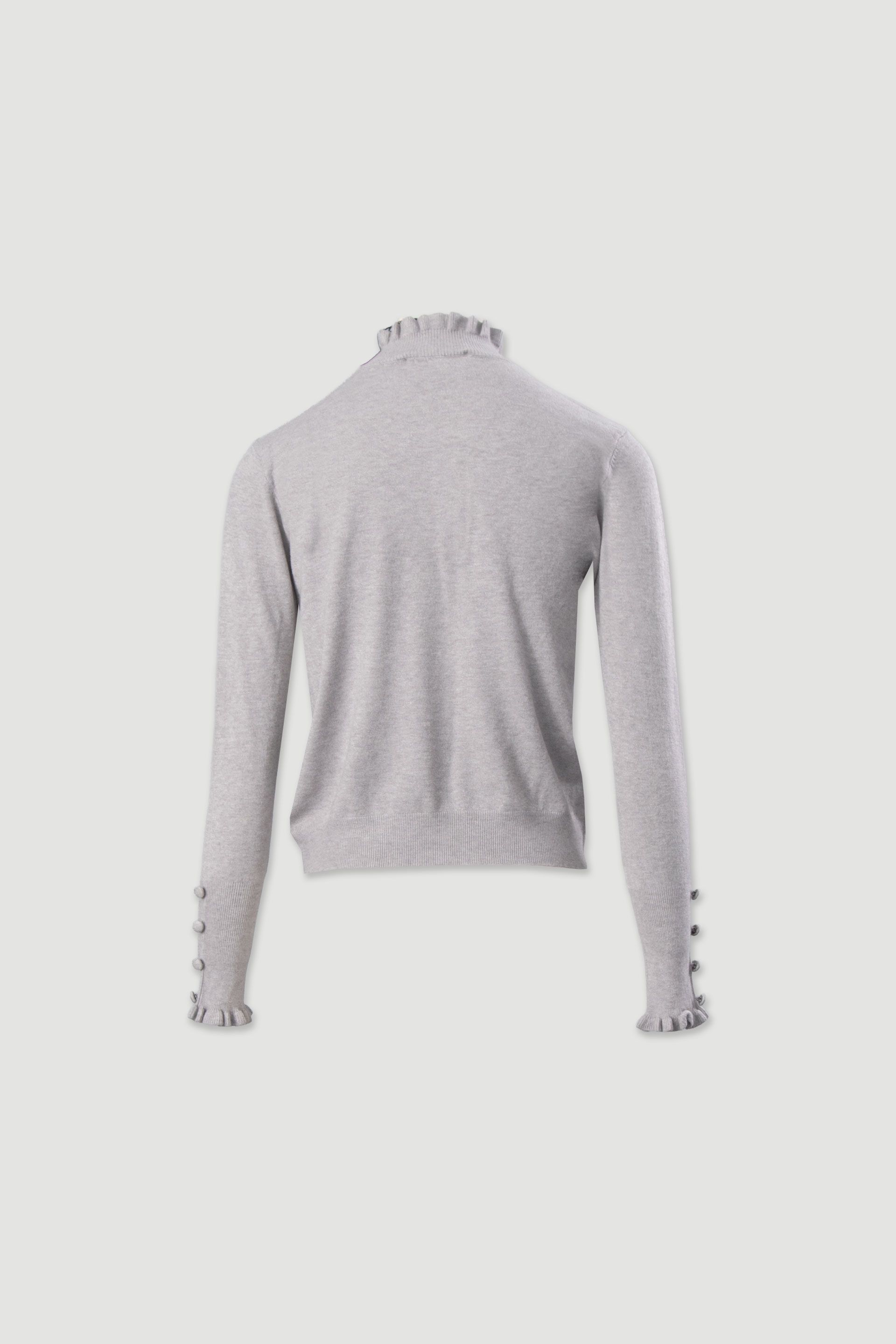 Jersey de punto con cuello ondulado y botones