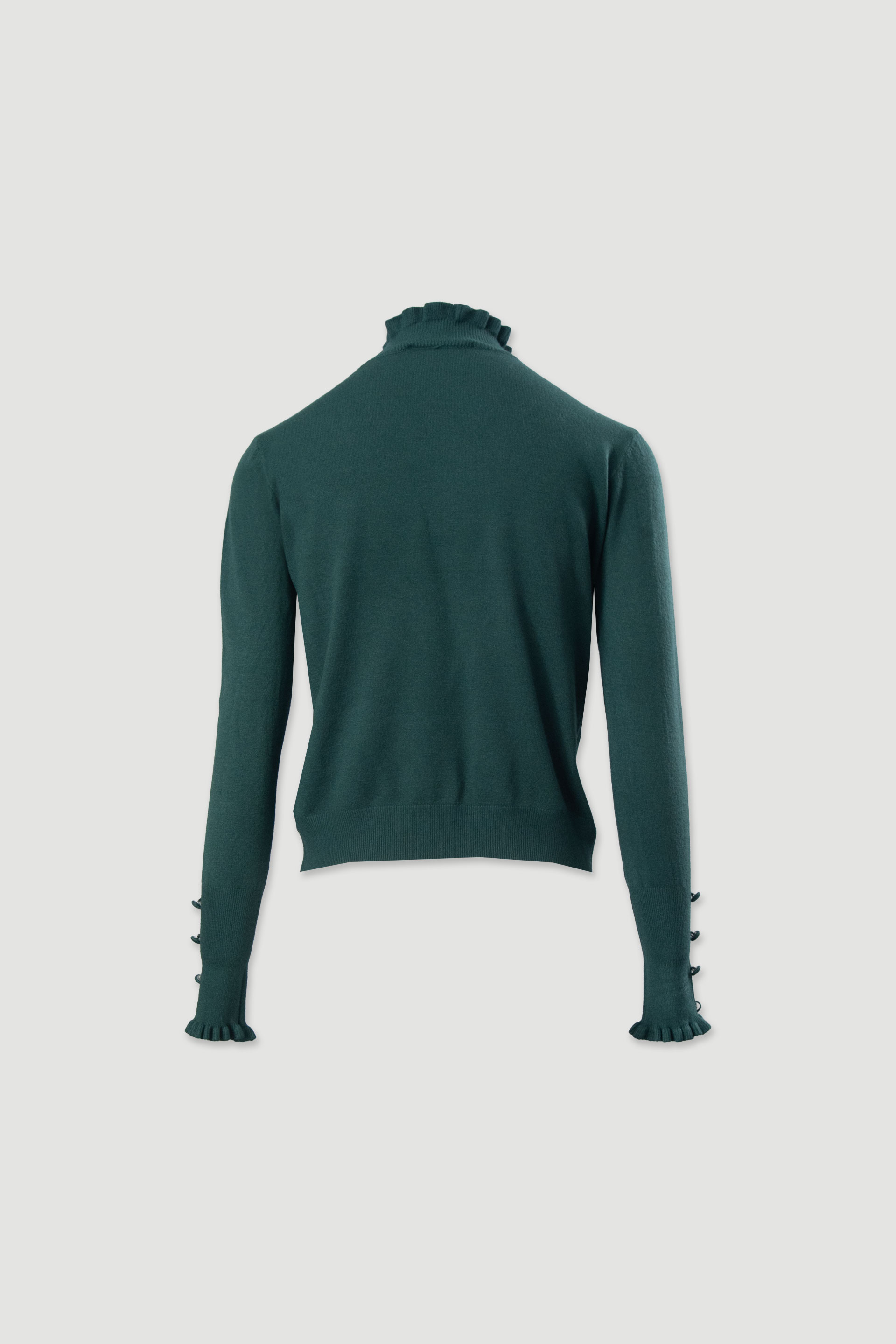 Jersey de punto con cuello ondulado y botones