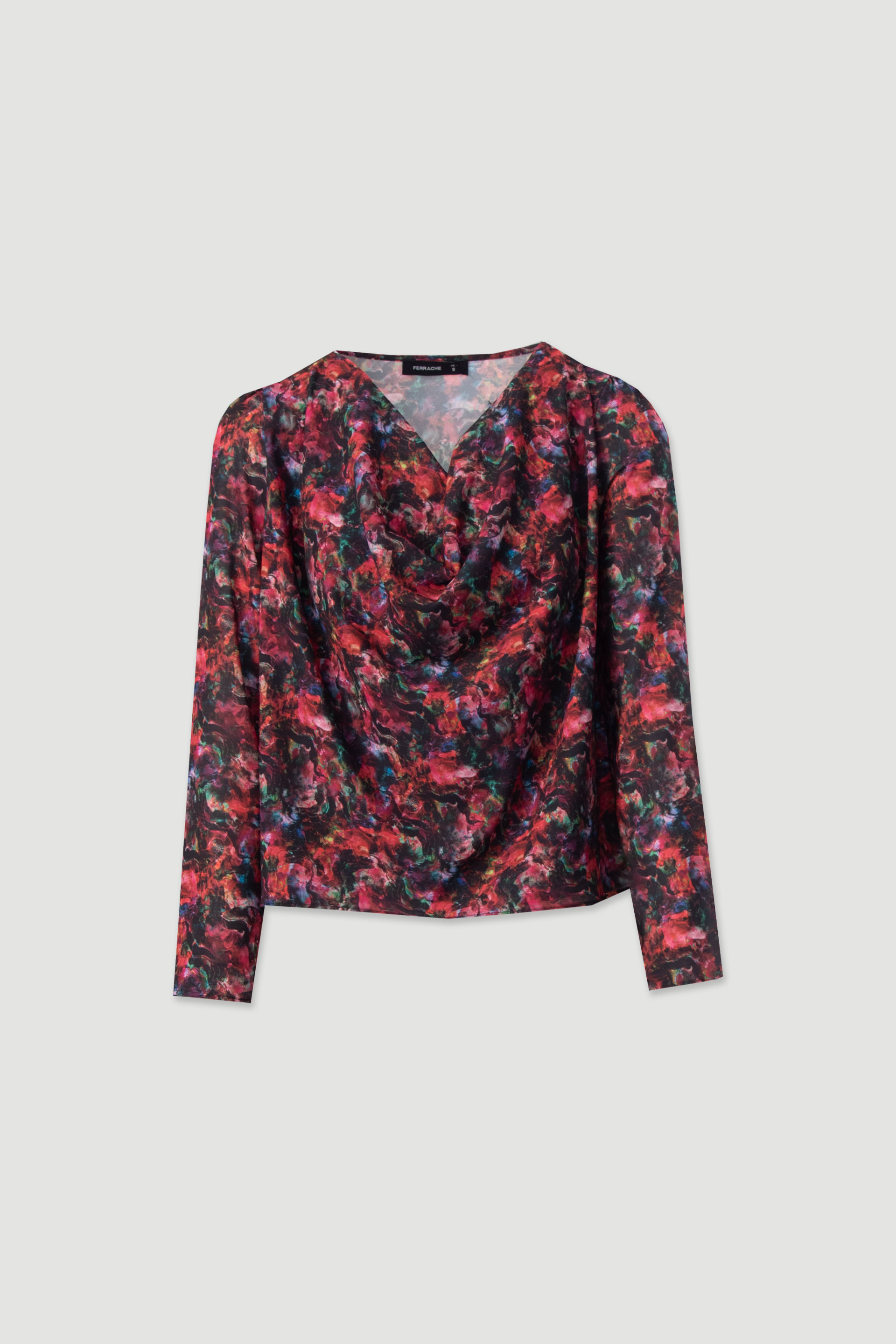 Tunique imprimée avec encolure drapée