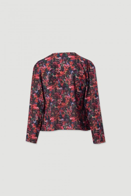 Tunique imprimée avec encolure drapée Tunique imprimée avec encolure drapée