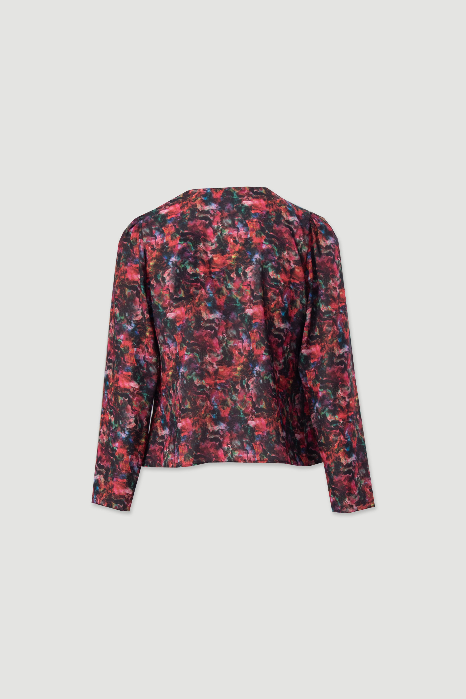 Printed draped-neck tunic