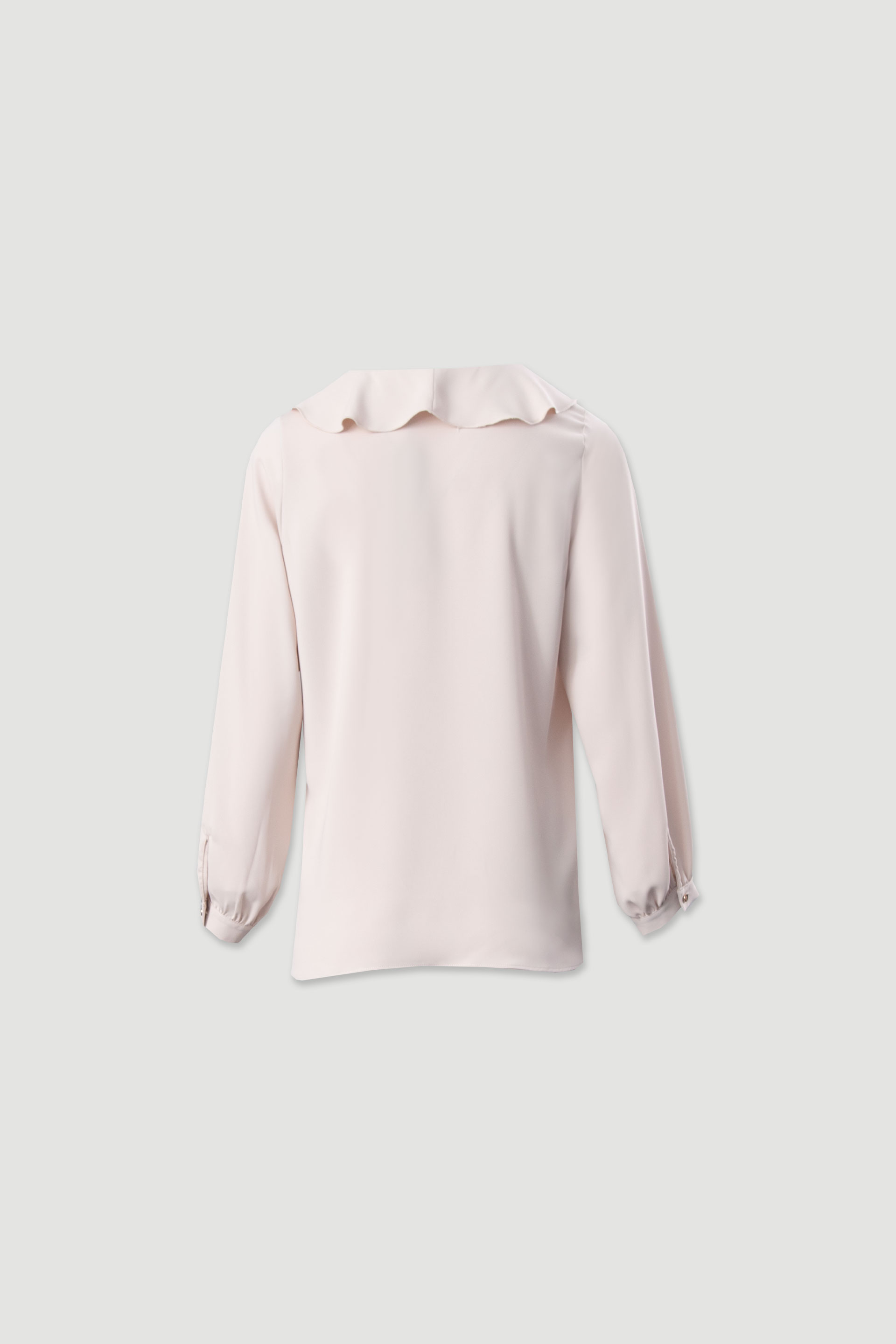 Blouse with ruffle and tie neckline