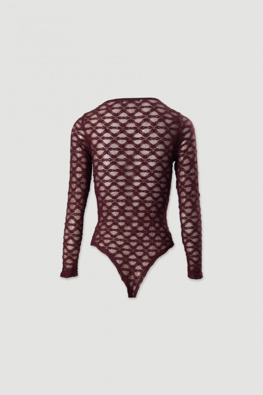 Body em renda com decote em v Body em renda com decote em v