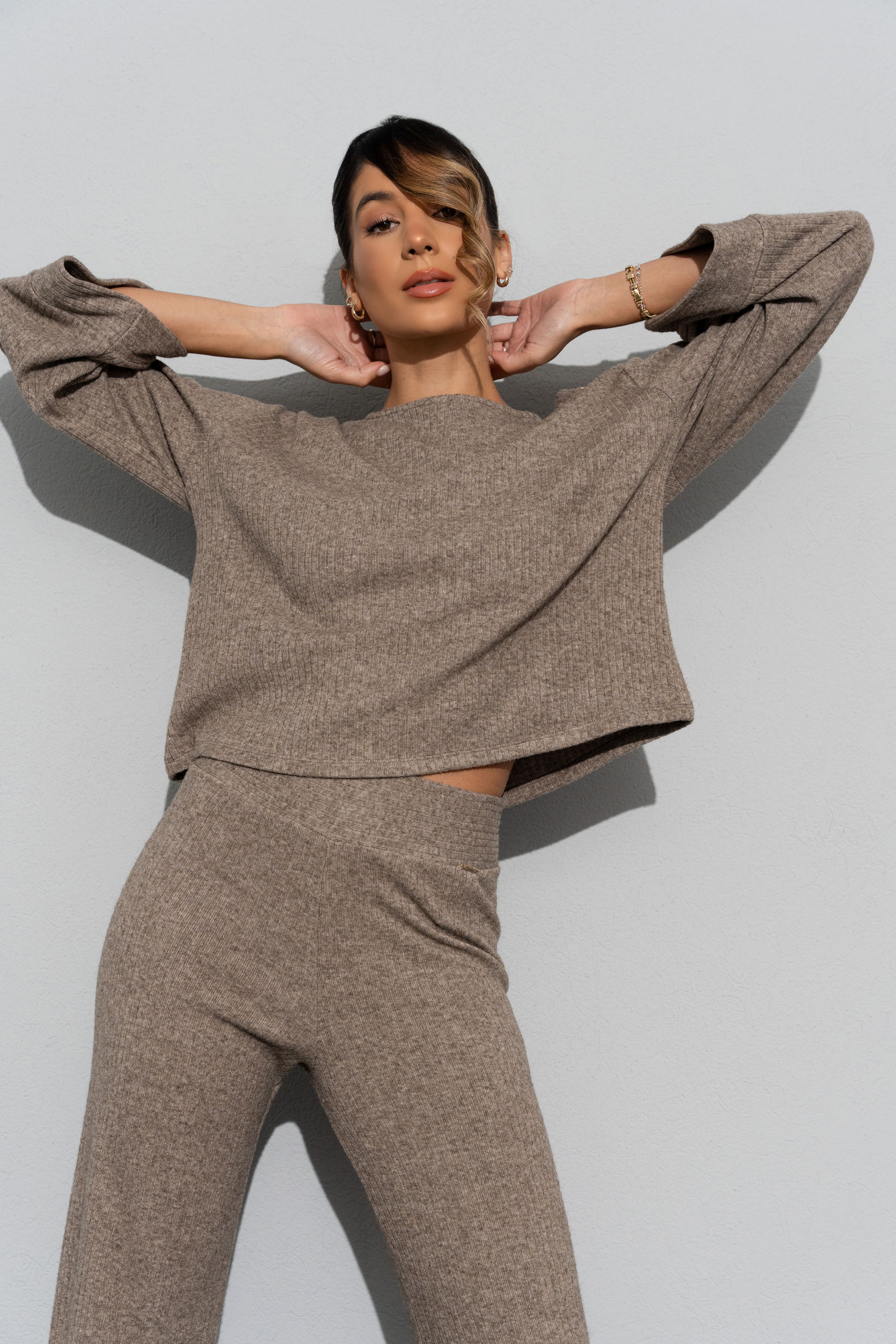 Knit sweater with personalized buttons