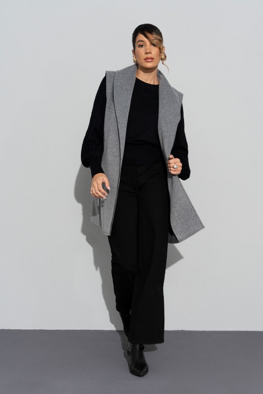 Gilet long  large col chle
