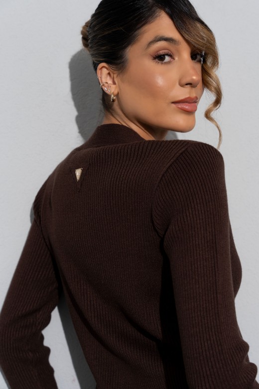 Knit sweater with braided detail Knit sweater with braided detail