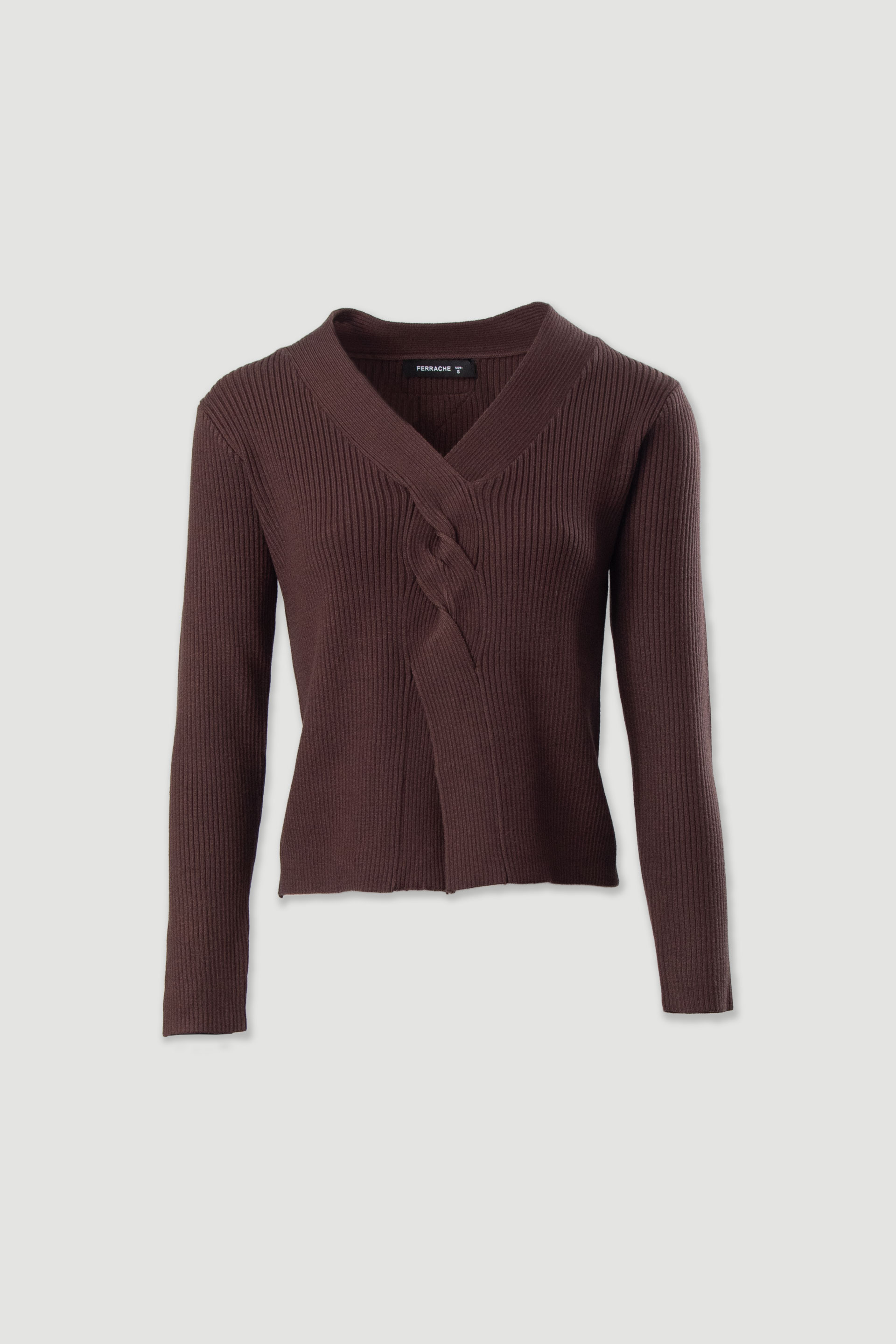 Knit sweater with braided detail