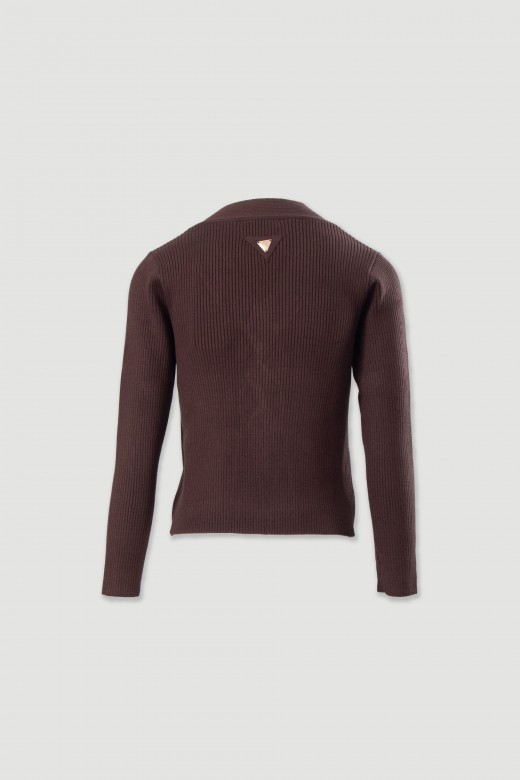 Knit sweater with braided detail Knit sweater with braided detail