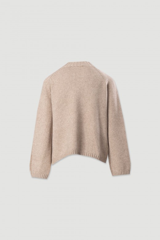 Jersey de punto fluido con cuello medio