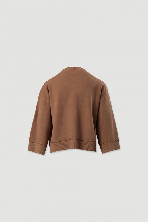 Knit sweater with 3/4 Knit sweater with 3/4