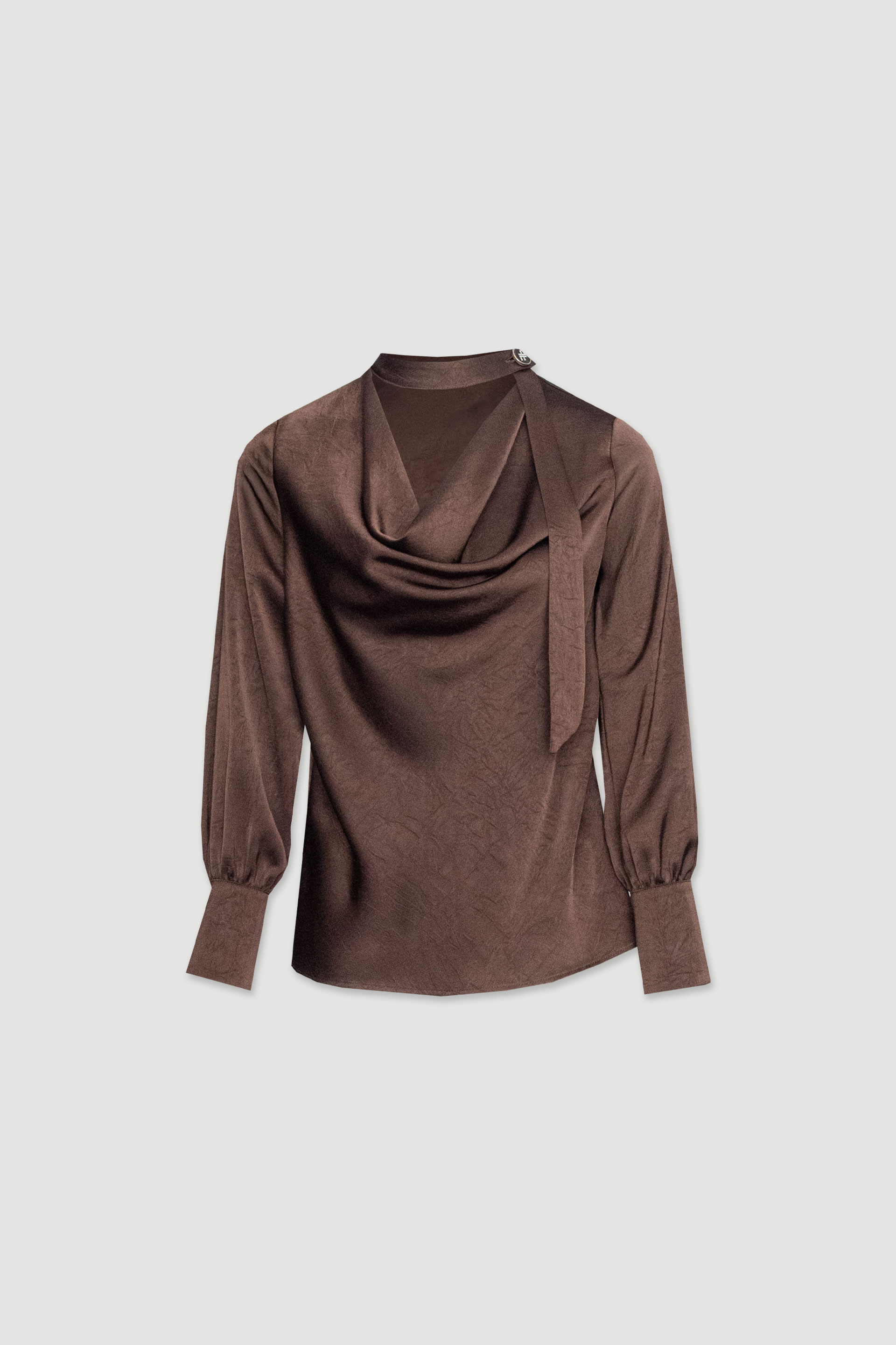 Draped neckline tunic with personalized buttons