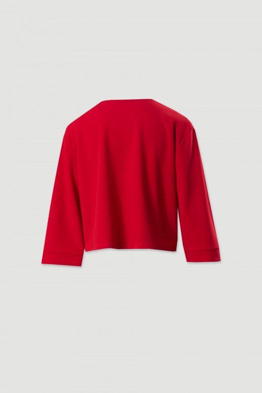 Camisola curta com botões no ombro Camisola curta com botões no ombro