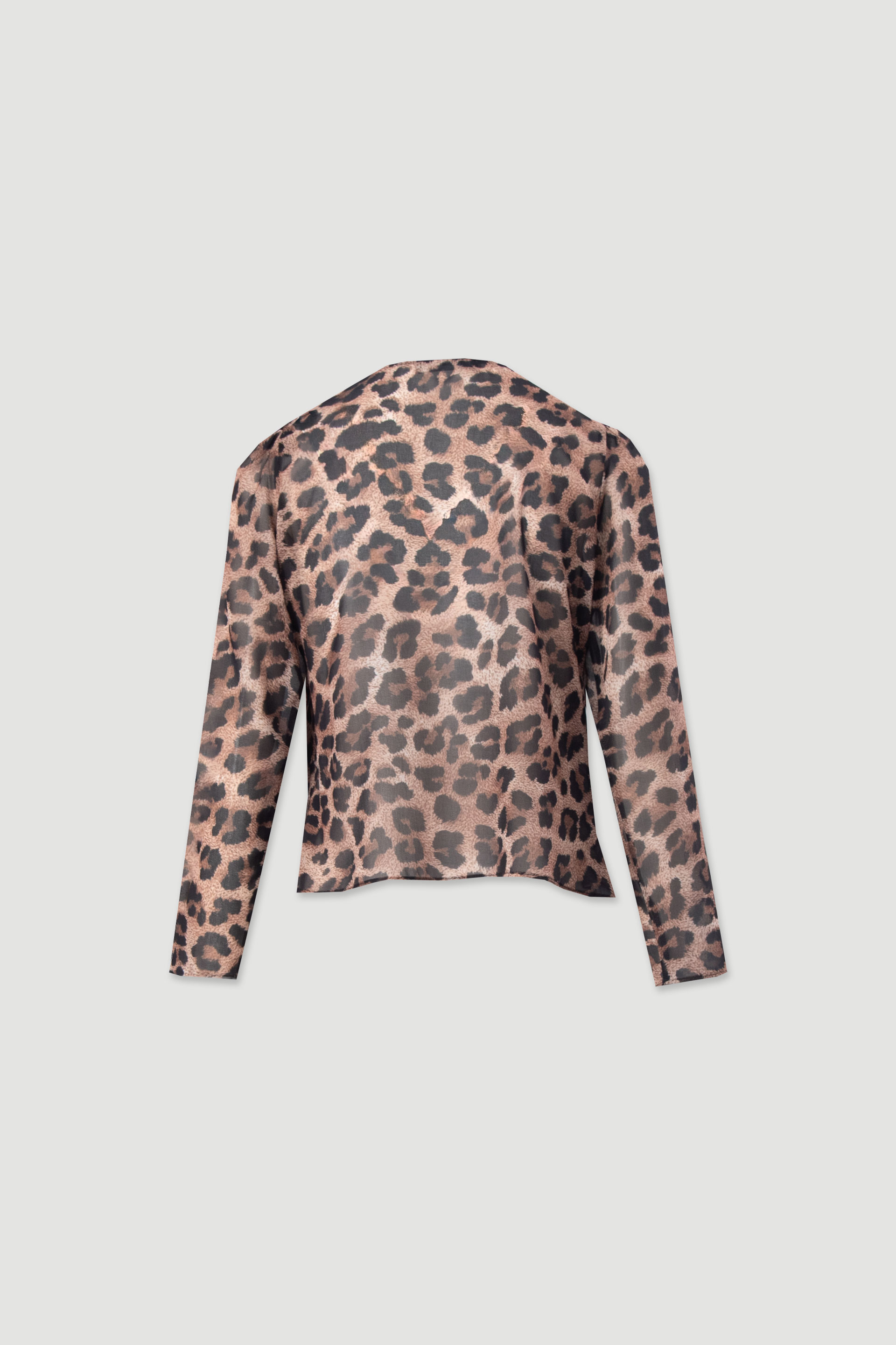 Animal print draped neckline tunic