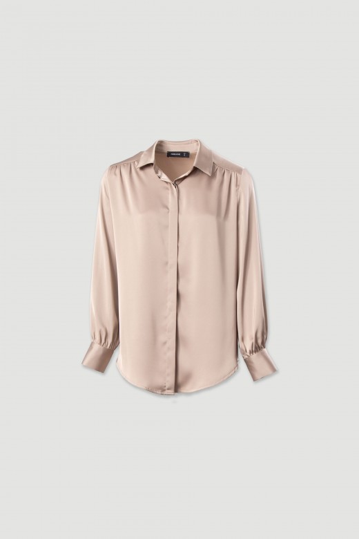 Satin long-sleeve shirt