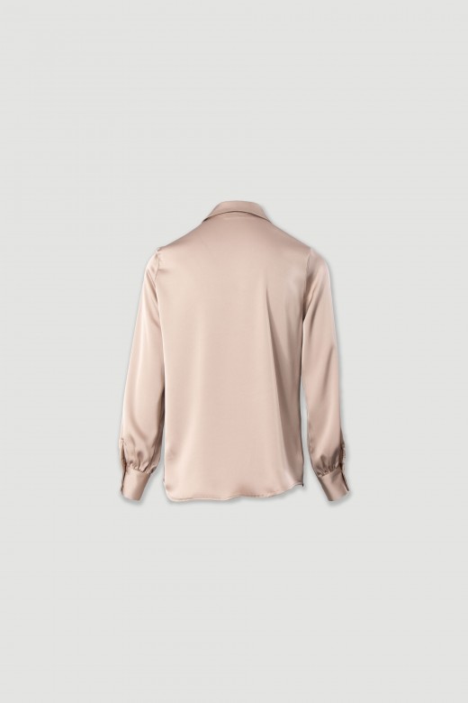 Satin long-sleeve shirt