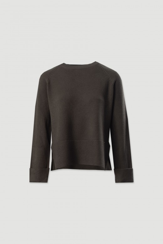 Camisola de malha com barra larga