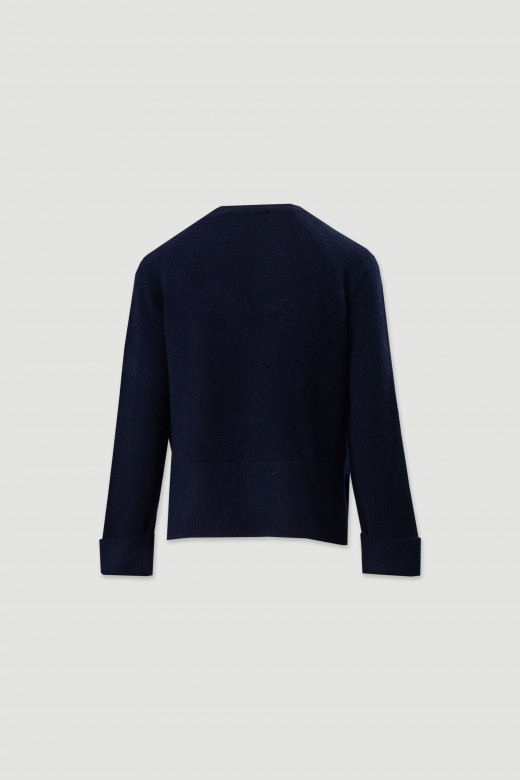 Camisola de malha com barra larga Camisola de malha com barra larga