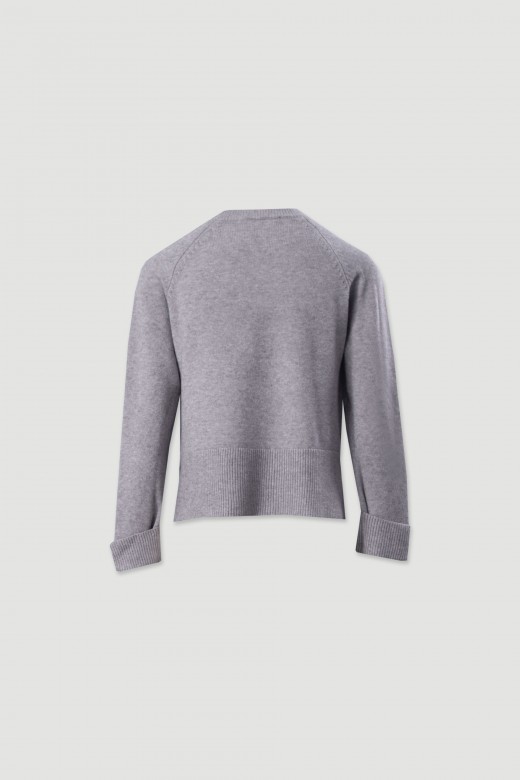 Camisola de malha com barra larga Camisola de malha com barra larga