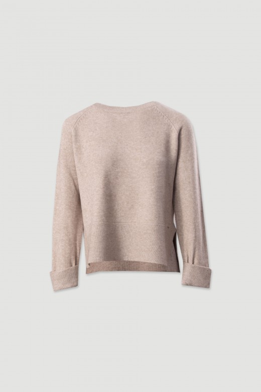 Camisola de malha com barra larga