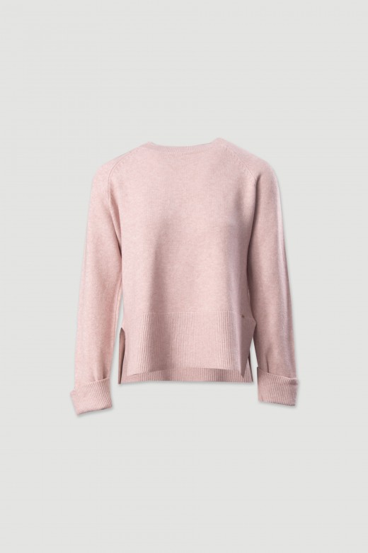 Camisola de malha com barra larga