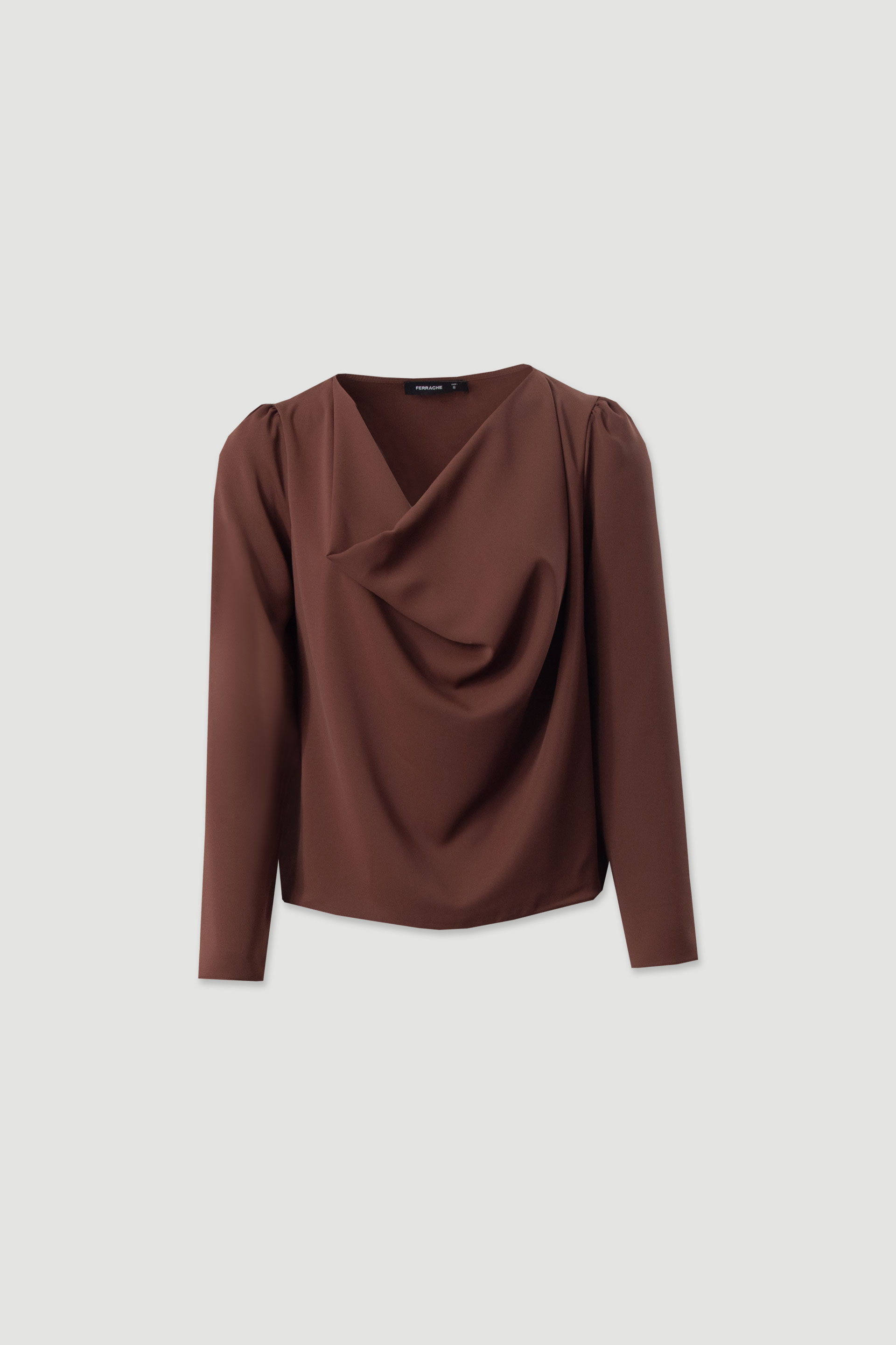 Tunic with draped neckline