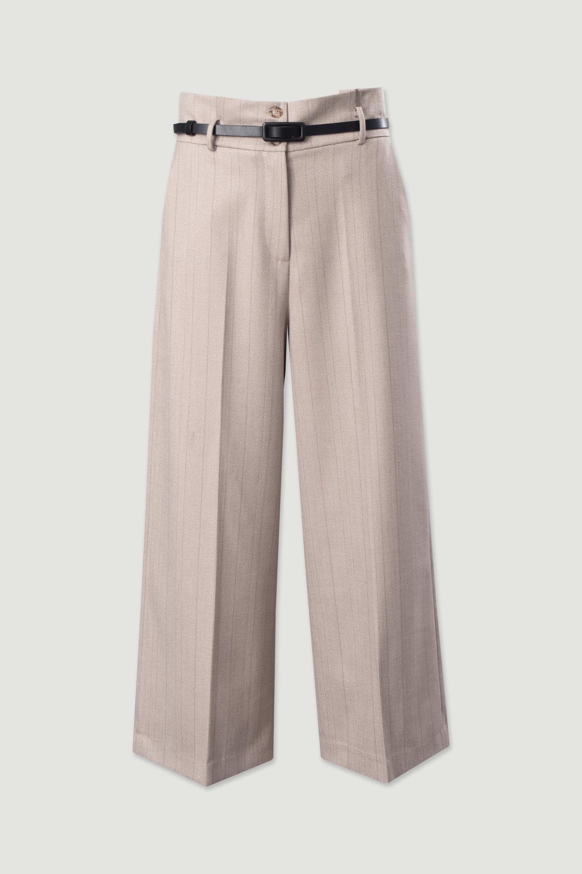 Pinstripe culotte trousers with belt