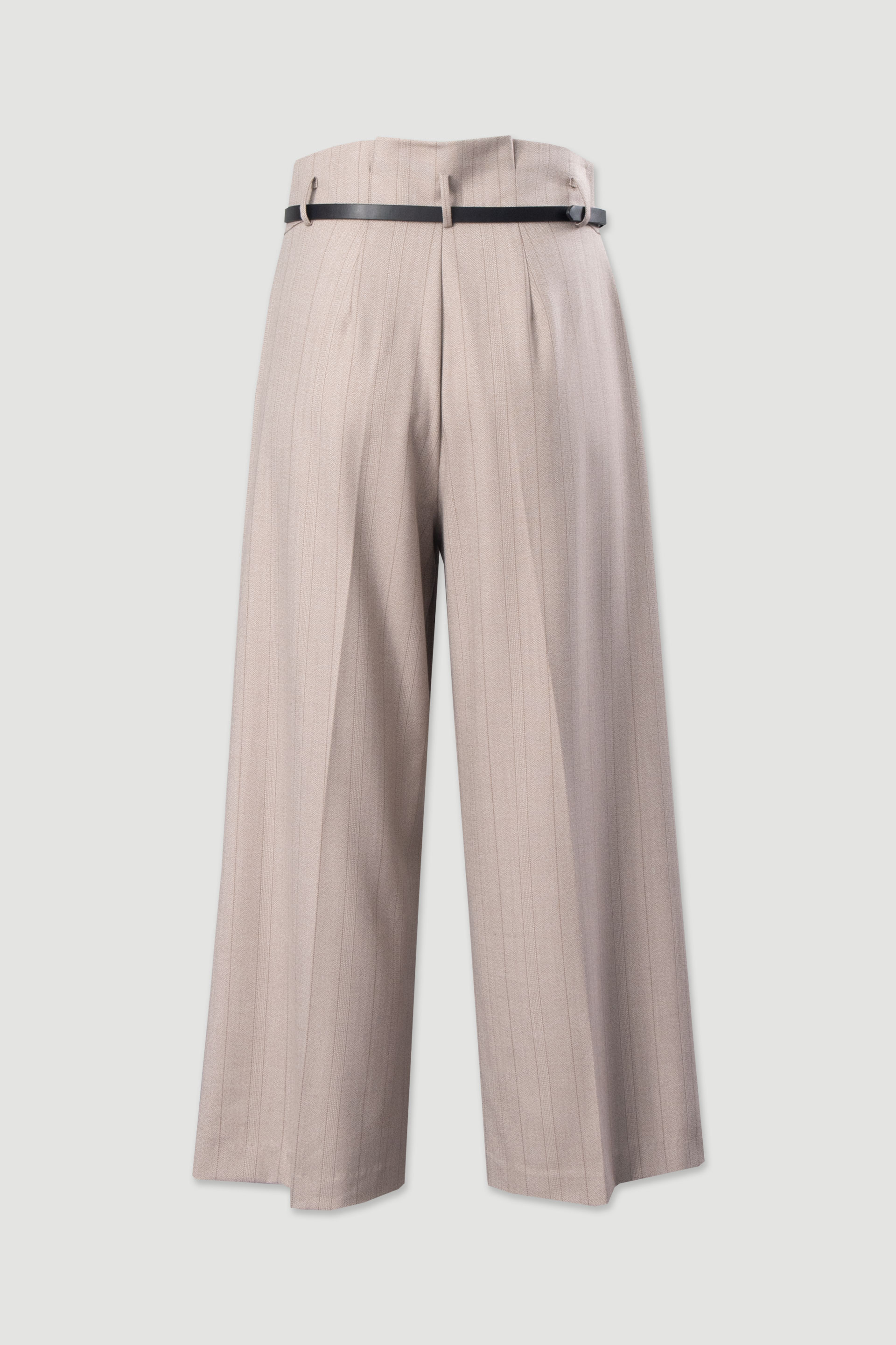 Pinstripe culotte trousers with belt